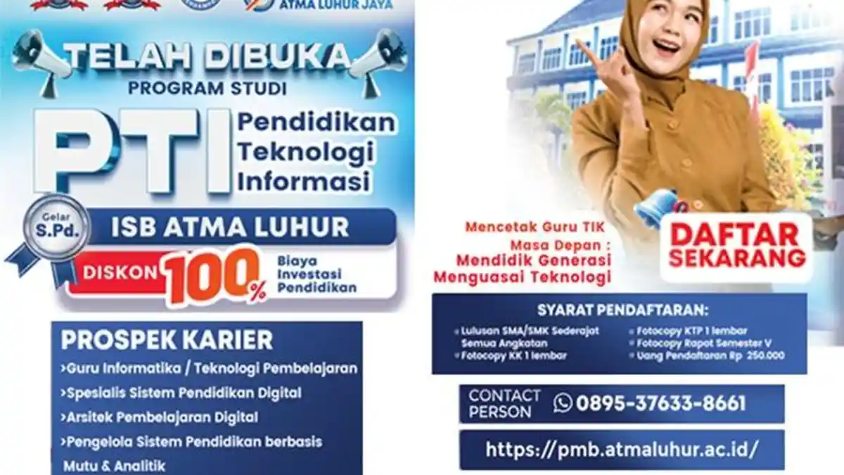 Dibuka Program Studi Pendidikan Teknologi Informasi ISB Atma Luhur, Jawab Kebutuhan Mendesak Guru