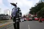 Demo Buruh di Kawasan Patung Kuda Jakarta