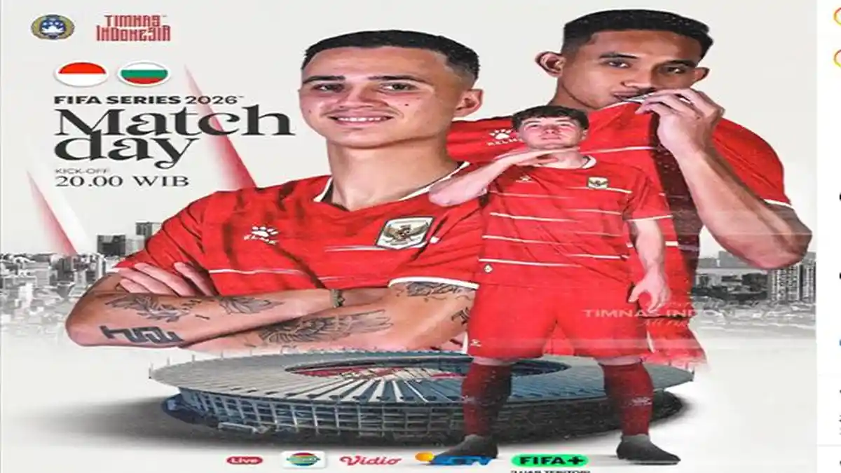 Link Gratis Nonton Final Timnas Indonesia Vs Bulgaria FIFA Series 2026 Live Streaming SCTV Indosiar