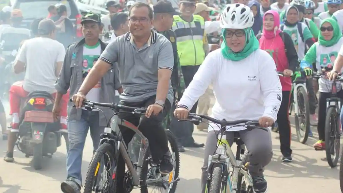 Gowes Pancakarsa dan Senam Bersama Usung Ade Yasin-Iwan Setiawan