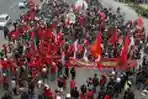 Unjuk Rasa Hari Buruh Internasional di Makassar