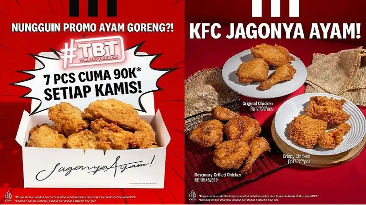 Promo KFC Kamis Ceria, Menu Spesial Ayam KFC Crispy & Original Juga 7 Ayam KFC Rp 90 Ribuan