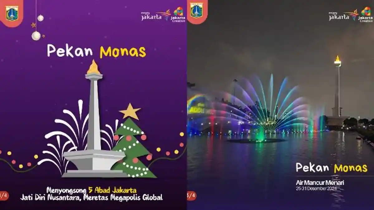 Jadwal Pekan Monas Nataru 2024/2025, Bisa Lihat Kembang Api dan Atraksi Air Mancur