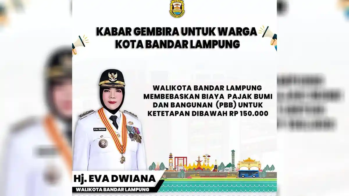 Ini Skema Pembayaran PBB di Kota Bandar Lampung, dari Keringanan hingga Gratis