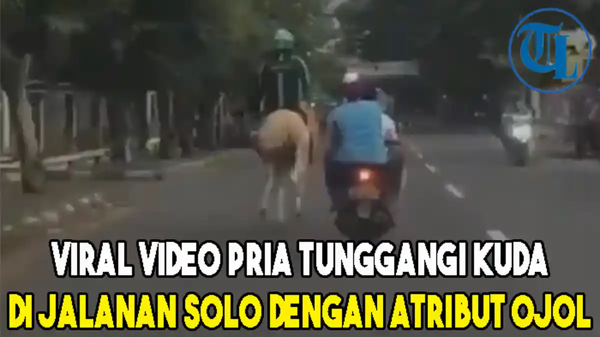 Viral Pria Tunggangi Kuda di Jalanan Solo dengan Atribut Driver Ojol