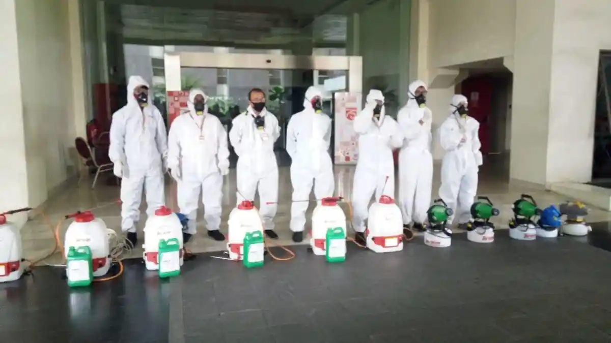 Mitigasi Penyebaran Covid-19, Markas Hingga Rutan KPK Disemprot Disinfektan