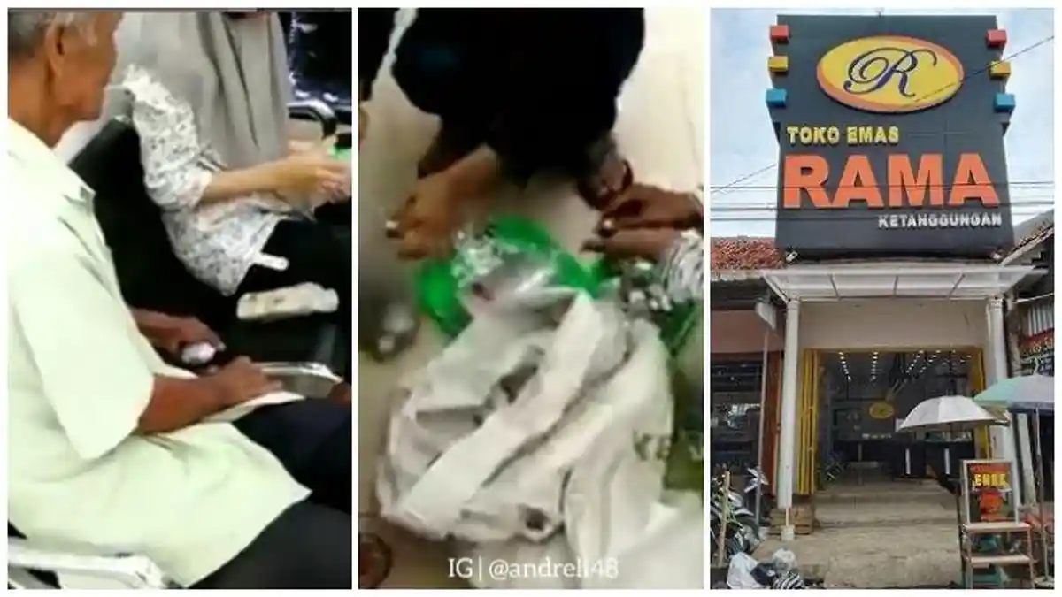Viral Video Kakek Pengemis Beli Emas Pakai 2 Karung Uang Receh, Sempat Ditolak di Beberapa Toko