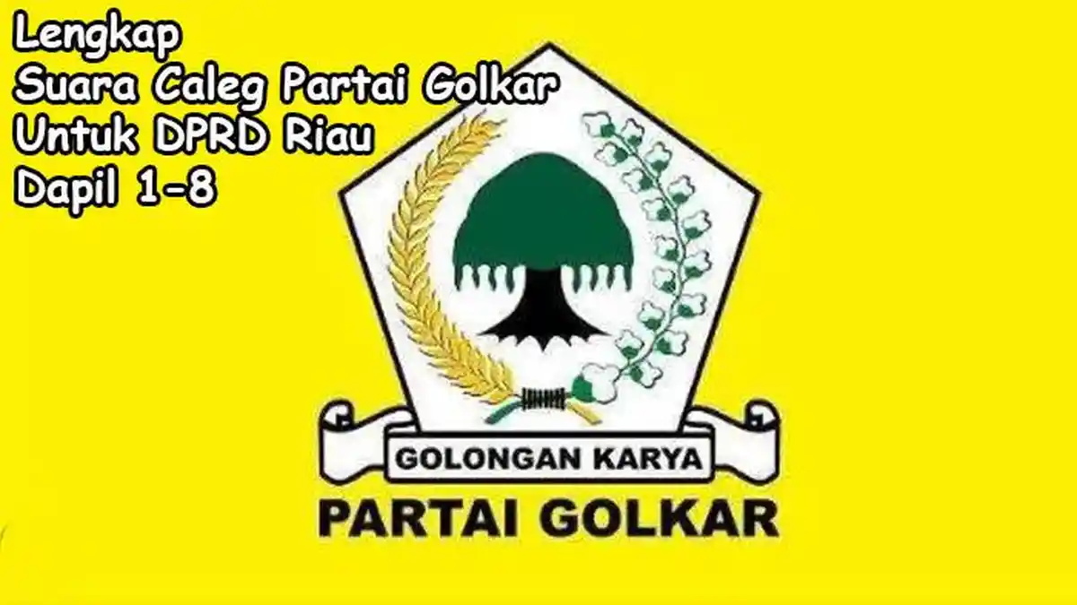 LENGKAP , Suara Caleg Partai Golkar untuk DPRD Riau , Dapil Riau 1, 2, 3, 4, 5, 6, 7, 8
