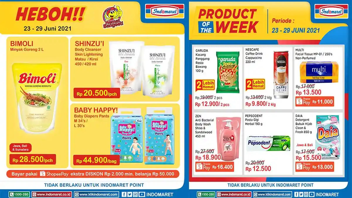 PROMO INDOMARET Hari Ini 28 Juni 2021, Diskon Heboh Minyak Goreng Sabun hingga Popok Bayi