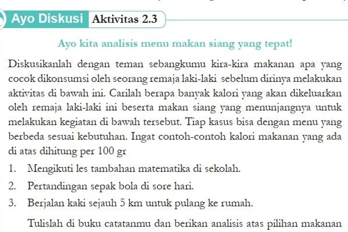 Jawaban Soal IPA Kelas 8 Semester 1 Halaman 40 Kurikulum Merdeka, Ayo Diskusi: Aktivitas 2.3
