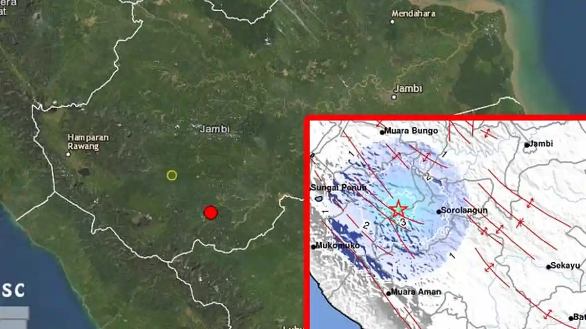 Gempa Terjadi di Merangin Senin Malam Sempat Terasa di Batang Asai Sarolangun