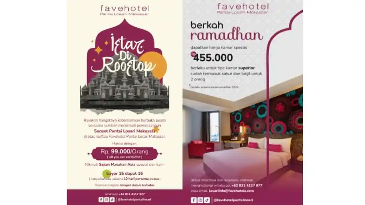 Favehotel Losari Makassar Sediakan Paket Iftar di Rooftop Hotel