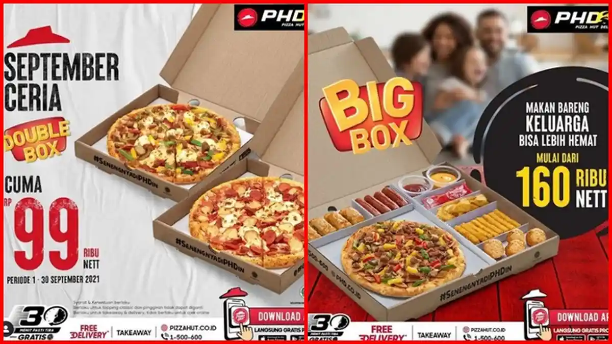 Promo Pizza Hut Hari ini Senin 6 September 2021, Dapatkan 2 Pizza dengan Harga Rp 99.000