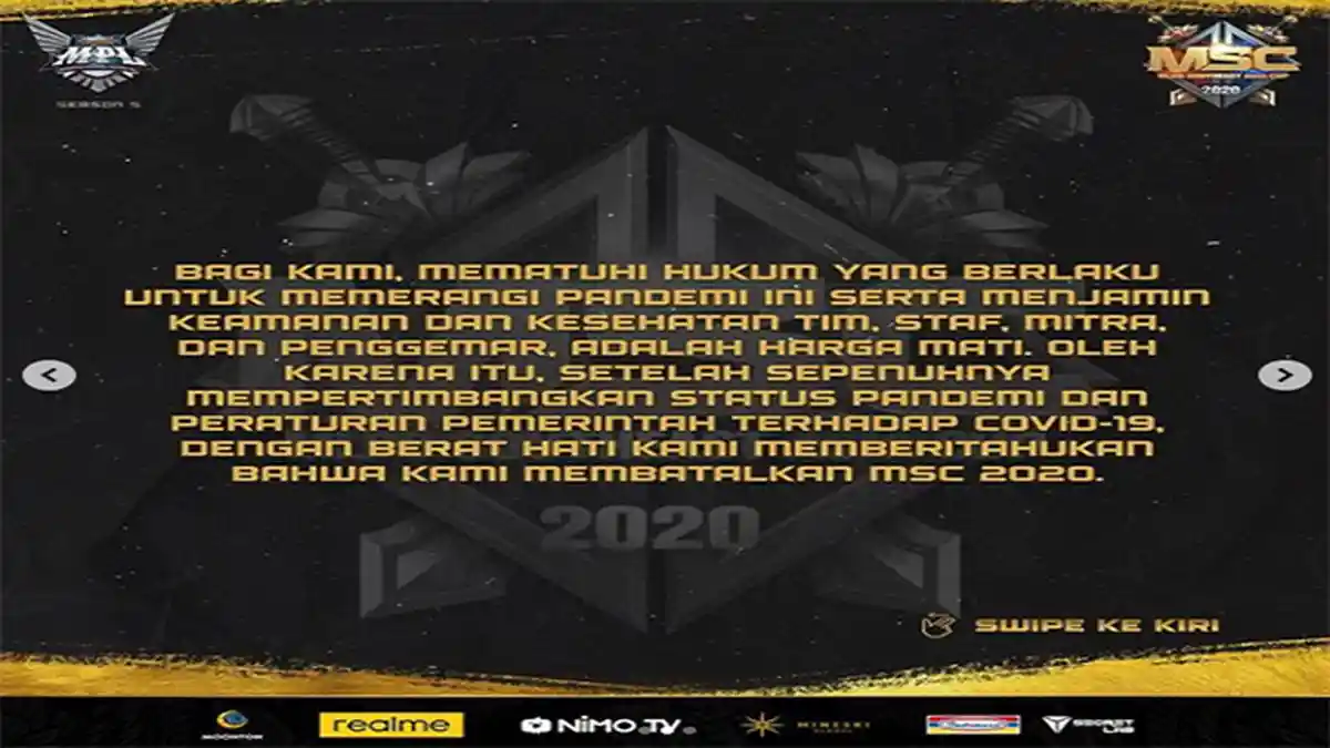 Mobile Legends Southeast Asia Cup MSC 2020 Dibatalkan, Ini Penjelasan Moonton