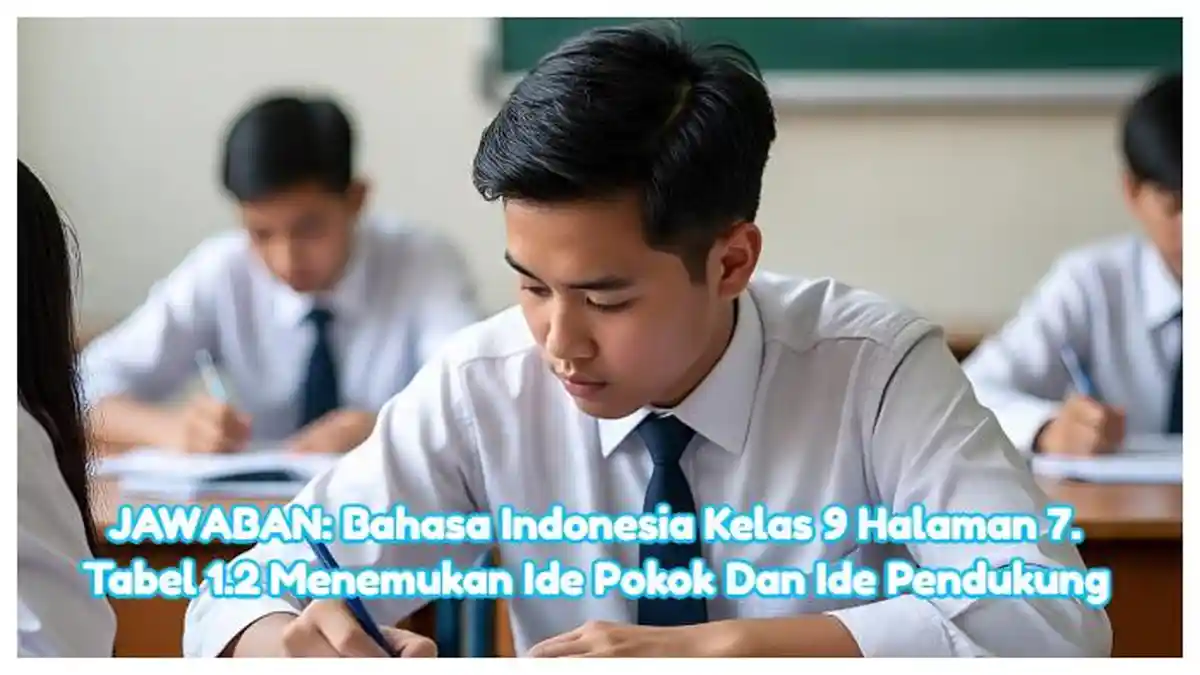 JAWABAN: Bahasa Indonesia Kelas 9 Halaman 7. Tabel 1.2 Menemukan Ide Pokok Dan Ide Pendukung
