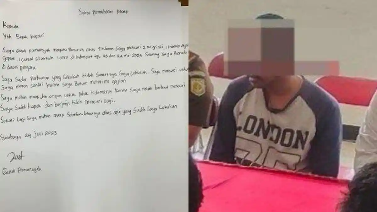 Ditangkap Curi Sebungkus Mi Instan Karena Lapar, Pemuda Ini Kirim Surat Permohonan Maaf ke Kapolri