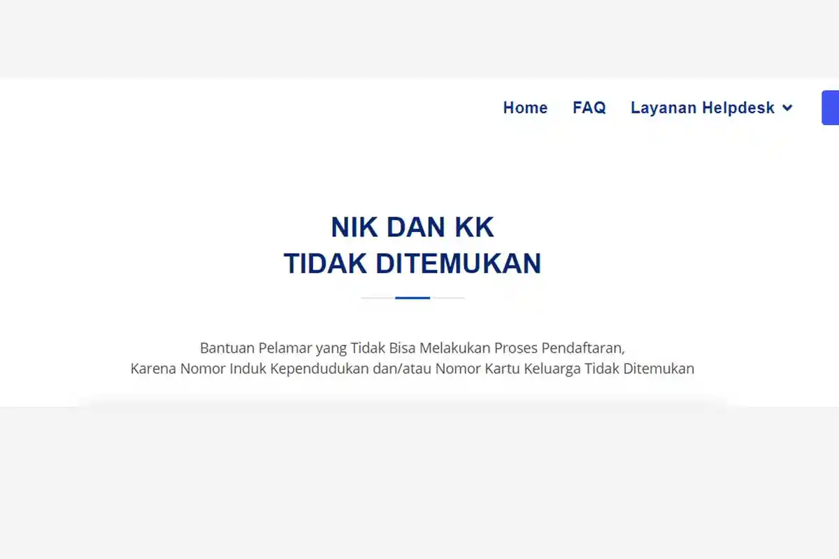 Solusi NIK dan KK Tidak Ditemukan saat Daftar CPNS 2021 dan PPPK di https://sscasn.bkn.go.id