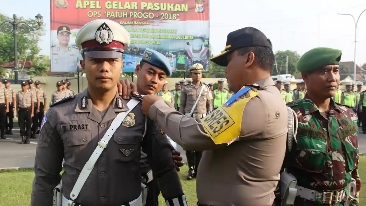 Polres Bantul Gelar Apel Gelar Pasukan Operasi Patuh Progo Tahun 2018