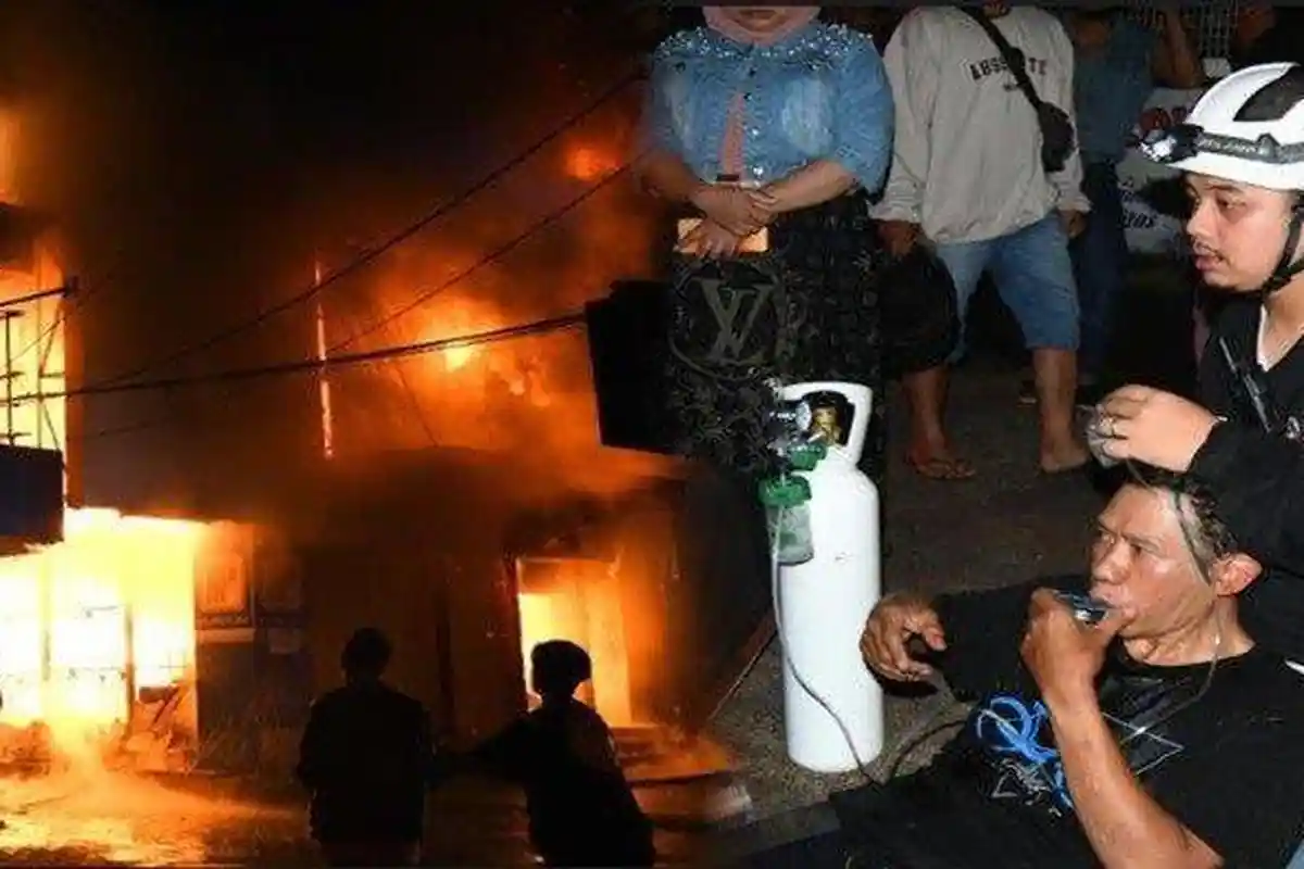 Pak Budiono Terdiam di Depan Mal Plaza Malang, Lemas Dagangan Hangus Menghitam, Api Melalap 62 Stan