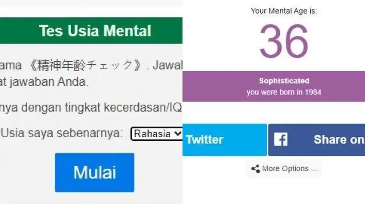 Link Cek Mental Age Test Indonesia Atau Tes Usia Mental, Coba Sekarang dan Lihat Hasilnya