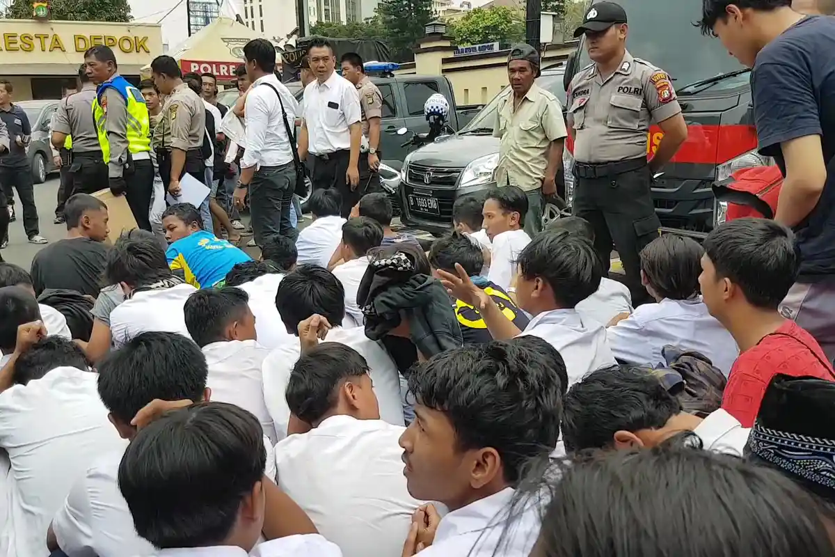 Polisi Amankan Puluhan Pelajar di Depok yang Hendak Ikut Aksi Demo di DPR RI