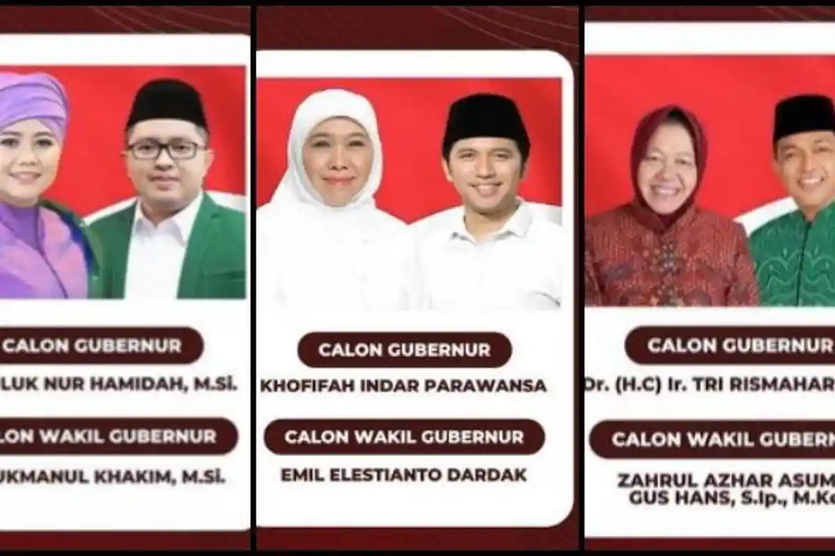 Elektabilitas Luluk vs Khofifah vs Risma Hasil Survei Pilkada Jatim 2024, Sosok Cagub Pilihan Gen Z