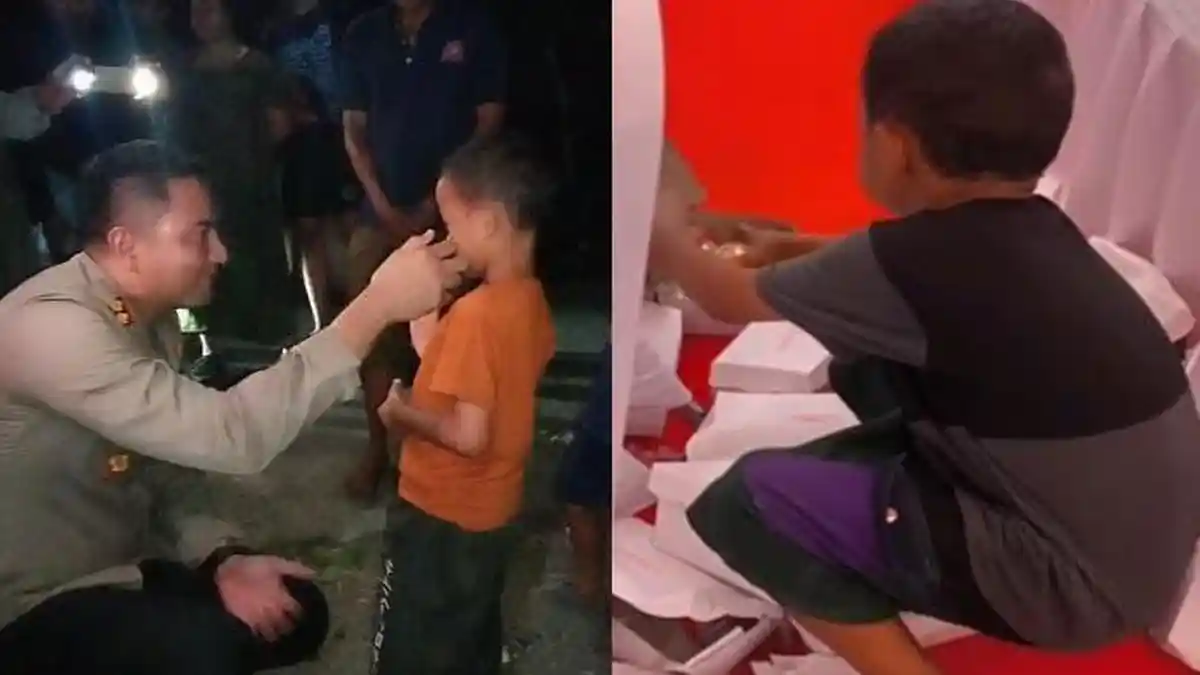 2 Bocah Didatangi Kapolres ke Rumah usai Pungut Sisa Makanan Upacara HUT RI, Sekeluarga Kaget