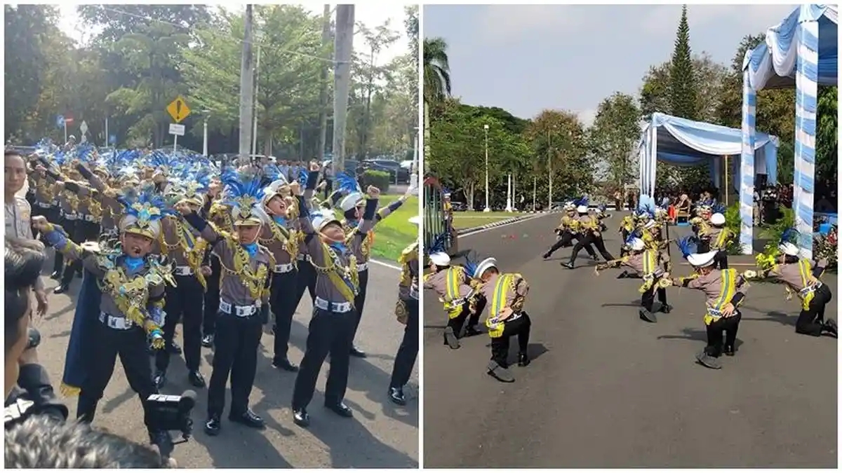 Aksi Polisi Cilik Asal OKU Pukau Gubernur dan Kapolda Saat Upacara HUT Bhayangkara di Palembang - Sripoku.com