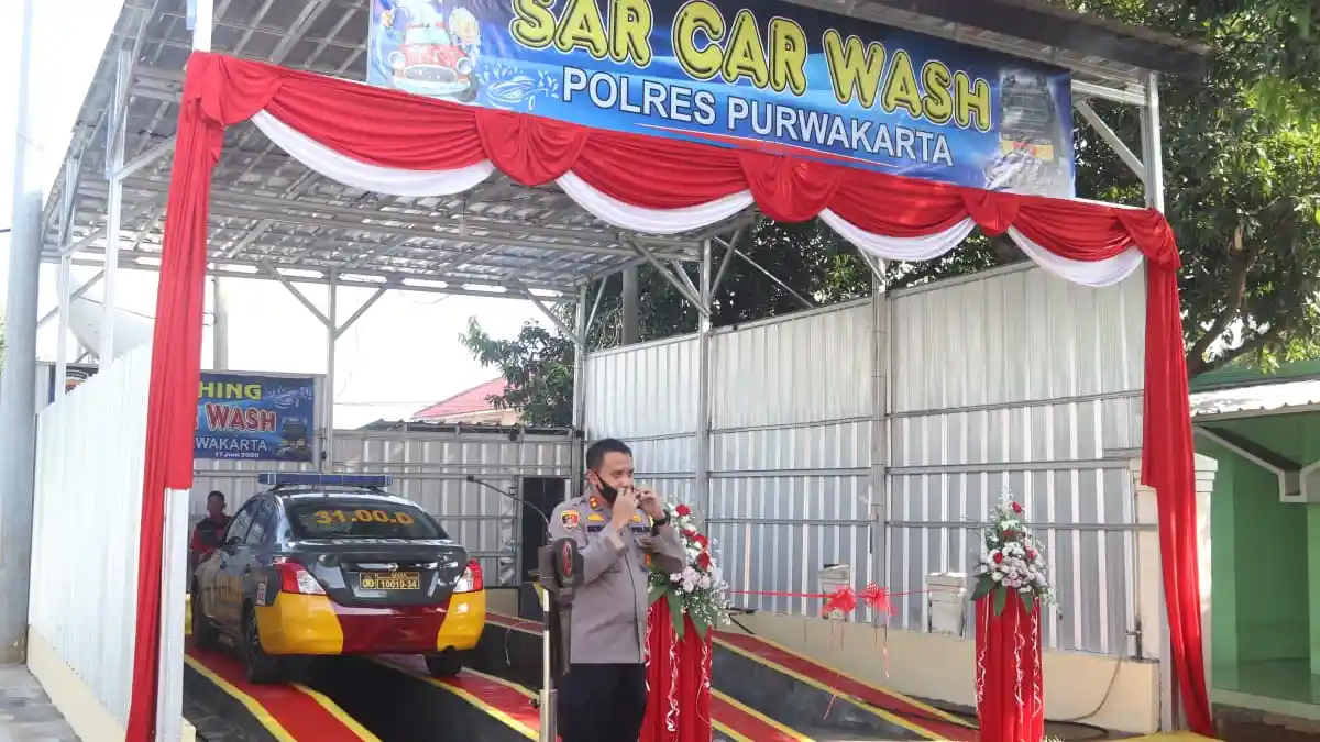 Agar Kendaraan Dinas Tetap Kinclong, Polres Purwakarta Punya Tempat Cuci Kendaraan Sendiri