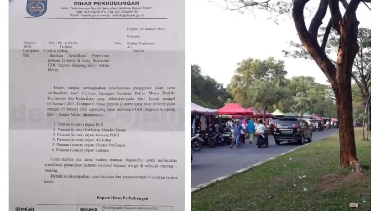 6 Titik Putar Balik di Jalan GDC Depok Ditutup, Dishub Beri Penjelasan