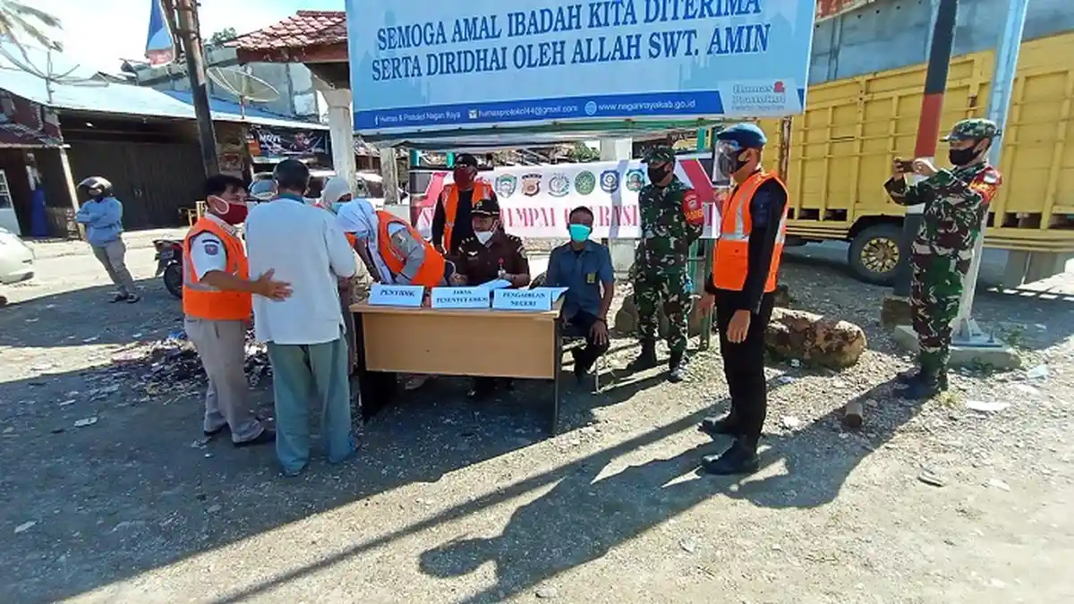 Tim Gabungan di Nagan Raya Gencarkan Razia Masker, Pelanggar Jalani Sidang di Tempat