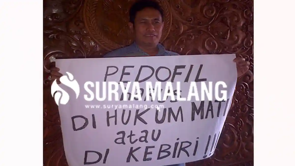 Jelang Sidang Sony Sandra, Aktivis Kediri Desak Pedofil Dikebiri atau Dihukum Mati