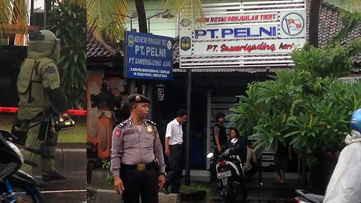 Paket Mencurigakan di Jalan Raya Pelabuhan Benoa Denpasar Bikin Lalu Lintas Macet