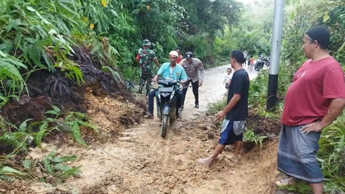 Hujan Deras, Tebing Bukit di Dusun Trom Sukajadi Makmur Langsa Kembali Longsor, Pemko Kerahkan Beko