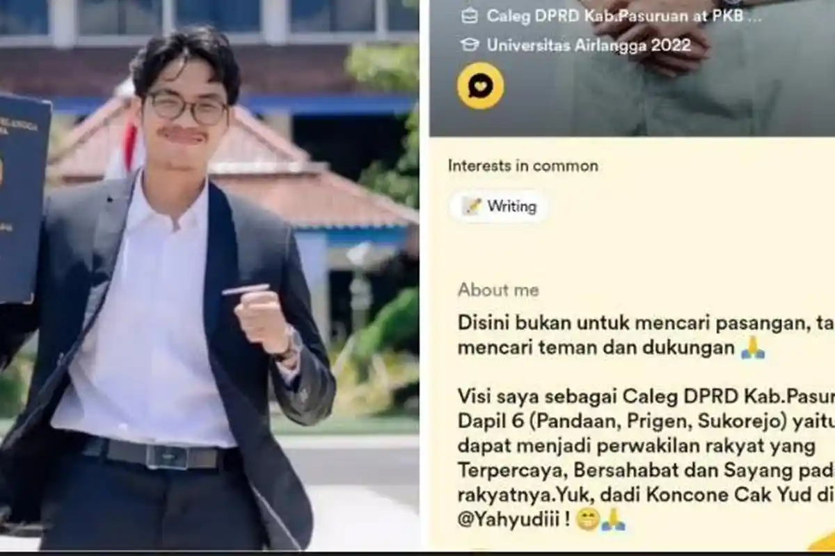 Tampang Caleg DPRD yang Manfaatkan Aplikasi Kencan Bumble untuk Kampanye, bukan Cari Cewek