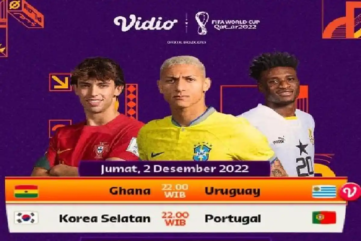 Jadwal Piala Dunia 2022 di SCTV Hari Ini 2 Desember 2022, Ada Portugal vs Korea dan Ghana vs Uruguay