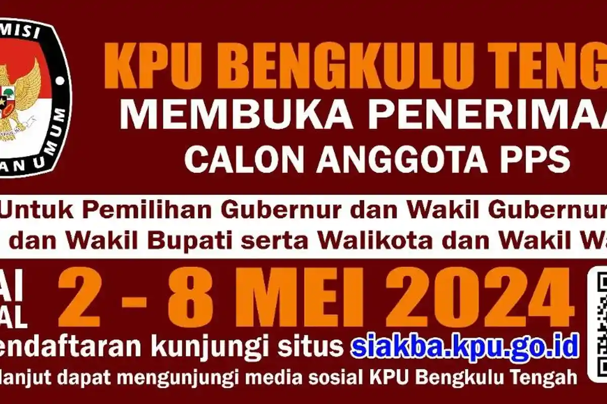 Butuh 429 Petugas, KPU Bengkulu Tengah Buka Pendaftaran PPS Pilkada 2024, Ini Jadwal dan Syaratnya
