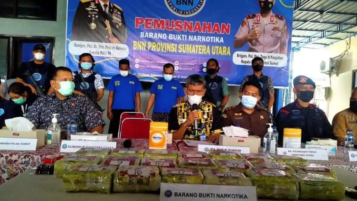 BNNP Sumut Tangkap Dua Warga Asal Aceh Yang Membawa 21 Kg Sabu