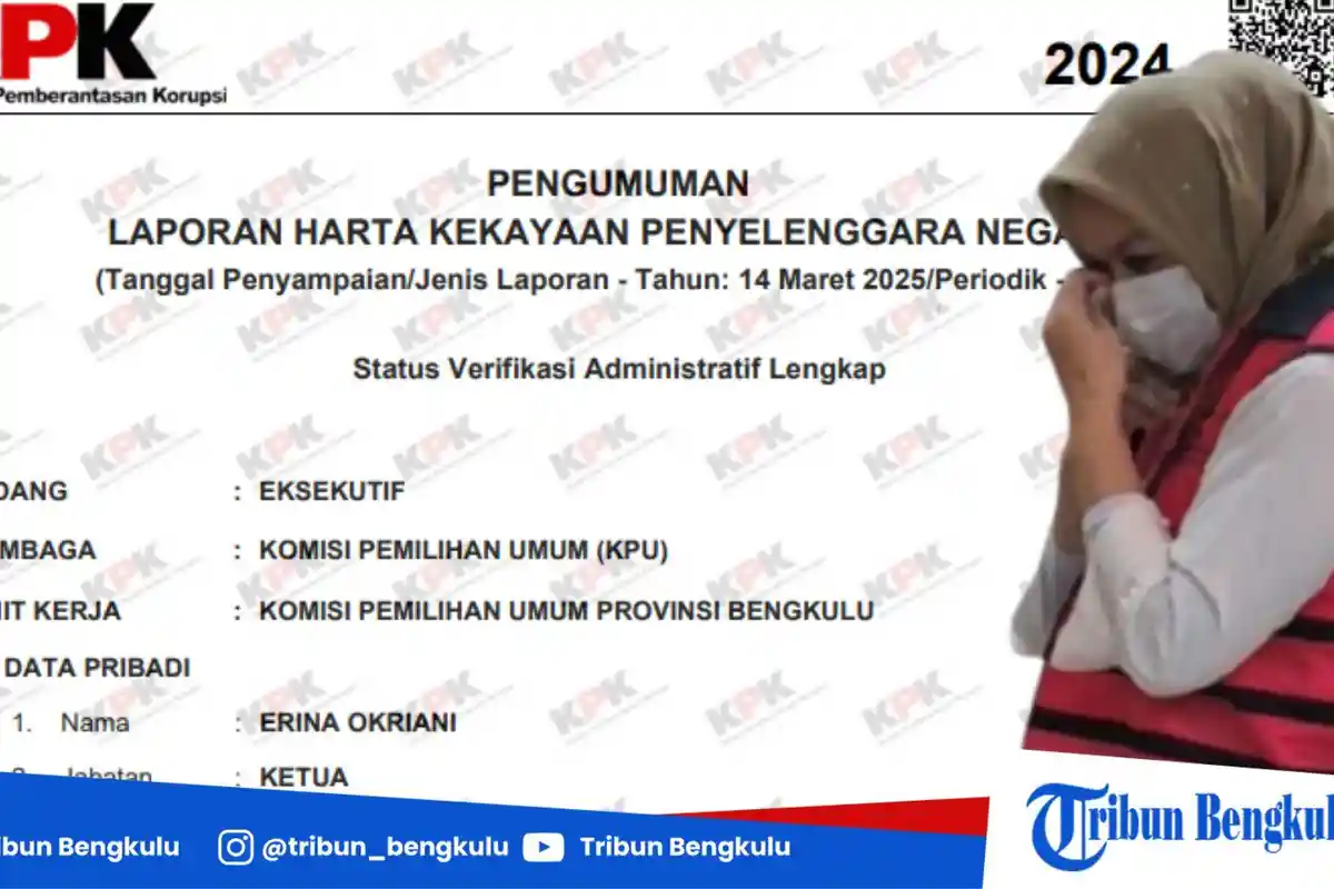 Sosok-Kekayaan Erina Okriani Ketua KPU Bengkulu Selatan Jadi Tersangka Korupsi Dana Pilkada 2024