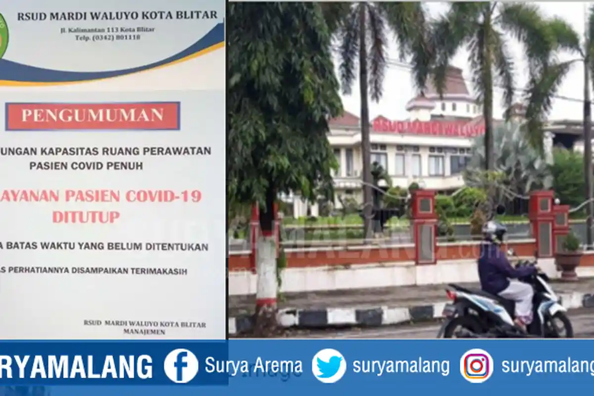 RSUD Mardi Waluyo Tidak Menerima Rujukan Pasien Covid-19, Ruang Isolasi Over Kapasitas