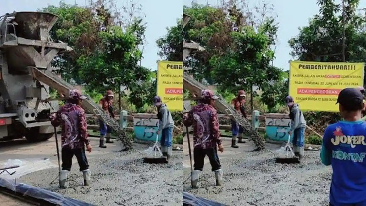 Aksi Warga jadi Sorotan, Patungan Rp 166 Juta untuk Cor Jalan Rusak