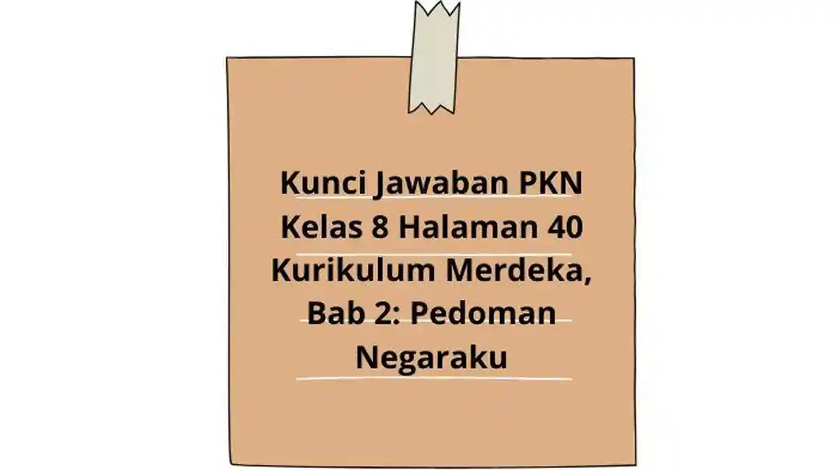 Kunci Jawaban PKN Kelas 8 Halaman 40 Kurikulum Merdeka, Bab 2: Pedoman Negaraku