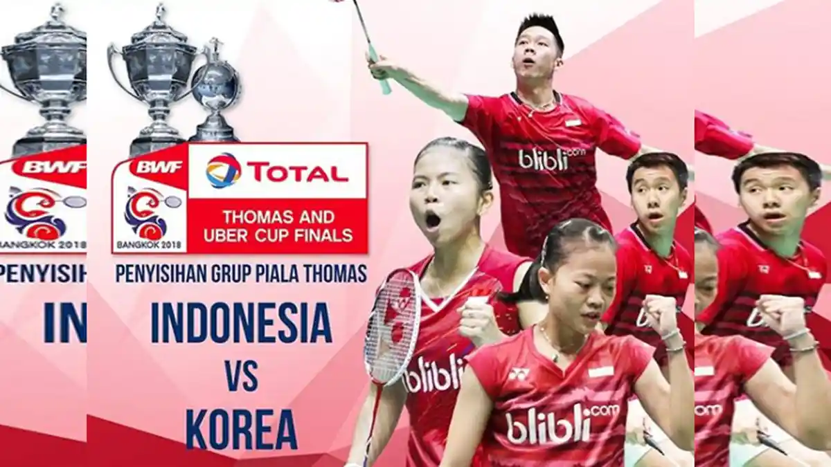 Live Streaming TVRI Indonesia vs Korea Selatan 14.00 WIB - Siaran Langsung Thomas & Uber Cup 2018!