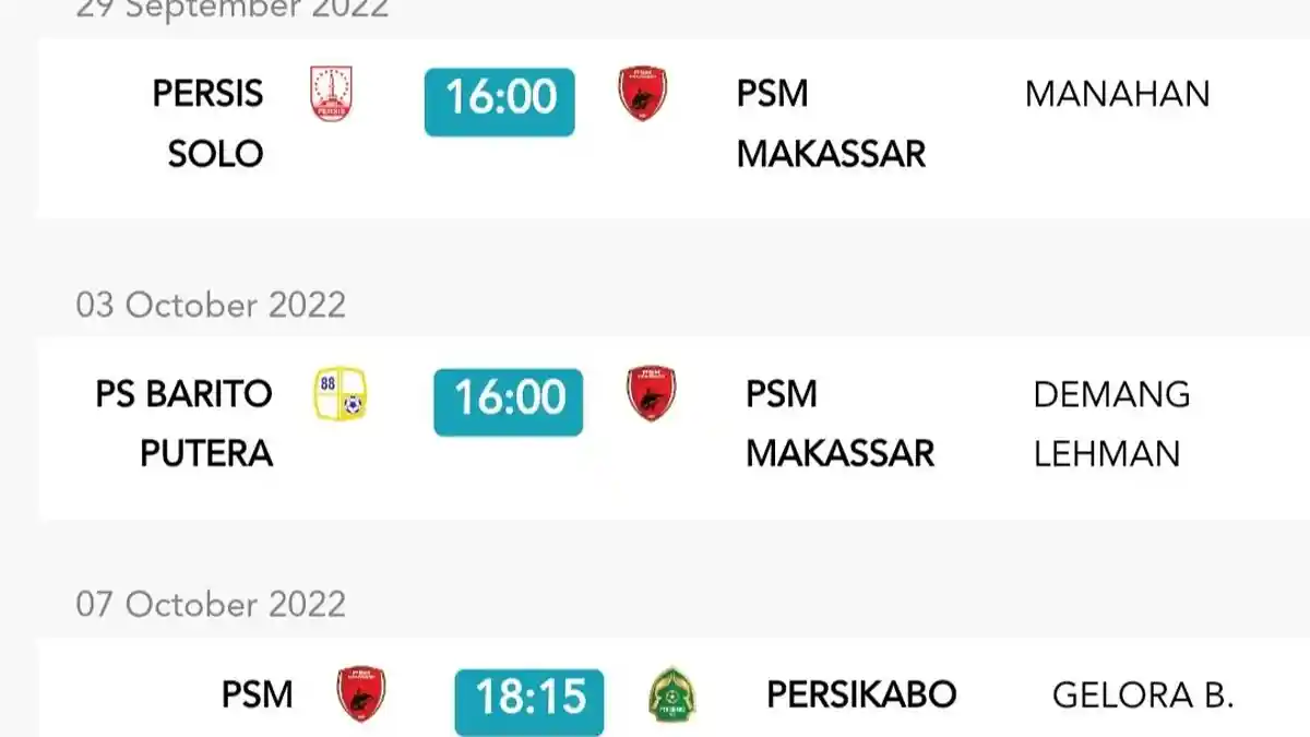 Jadwal Tanding Mepet, PSM Mendadak Jadwal Lawan Barito Putera Diubah
