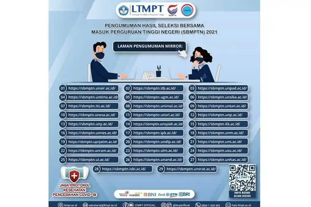Cara Melihat Pengumuman SBMPTN 2021 di Pengumuman SBMPTN Ltmpt ac id Login dan Link Mirror