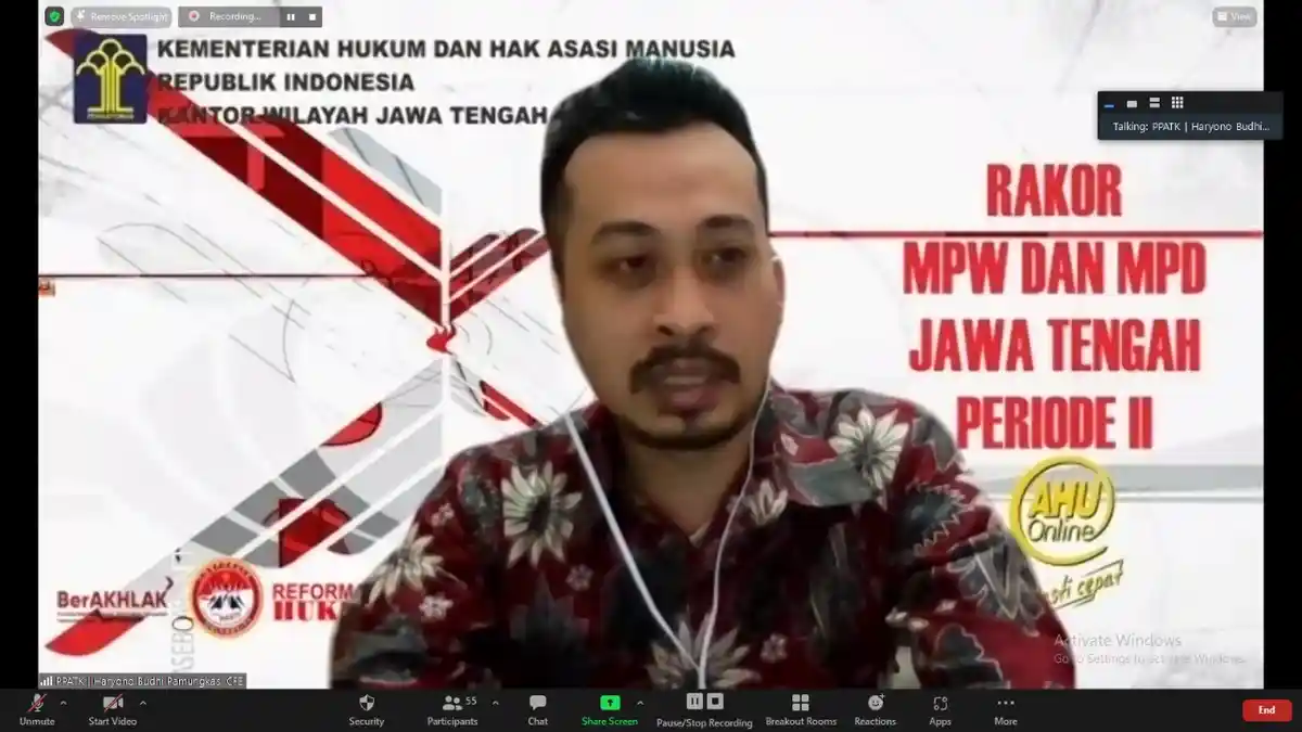 Perkuat Pengawasan Notaris, Kemenkumham Jateng Gelar Rakor MPW dan MPD