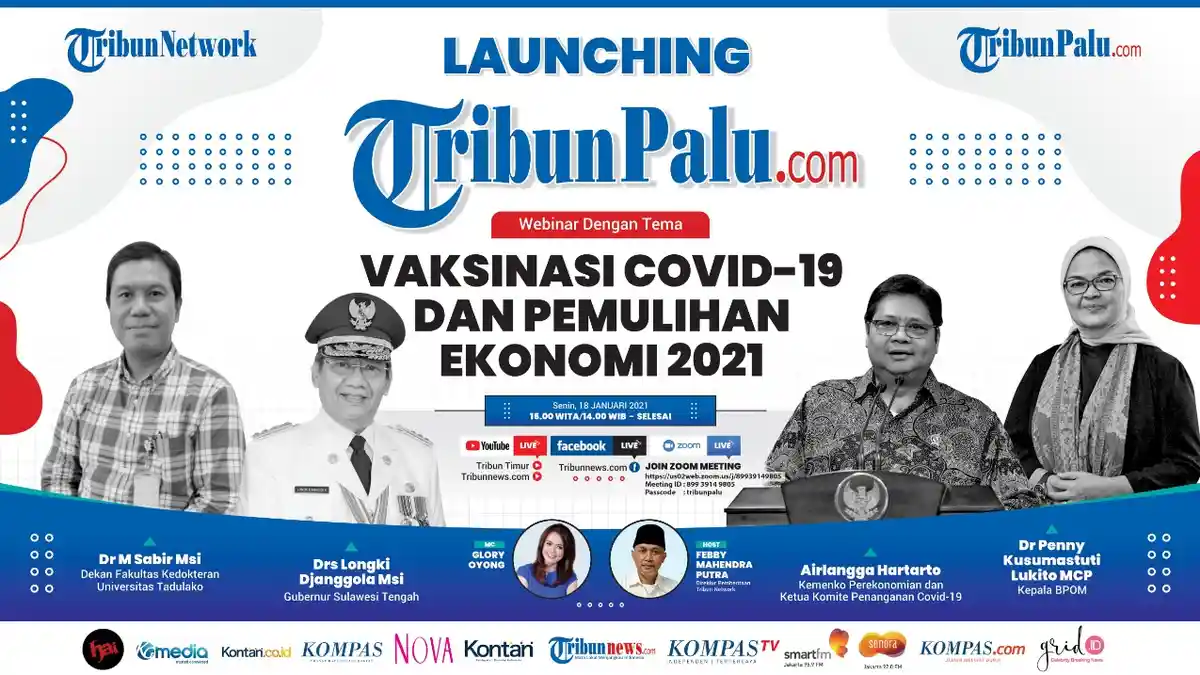 Tribun Network Luncurkan Online Ke-50, TribunPalu.com Webinar Vaksinasi Covid dan Pemulihan Ekonomi