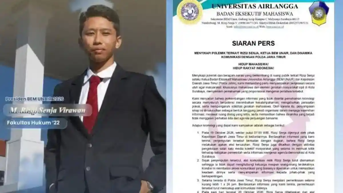 Jelang Demo Prabowo-Gibran, Presiden BEM Unair Dijemput Aparat