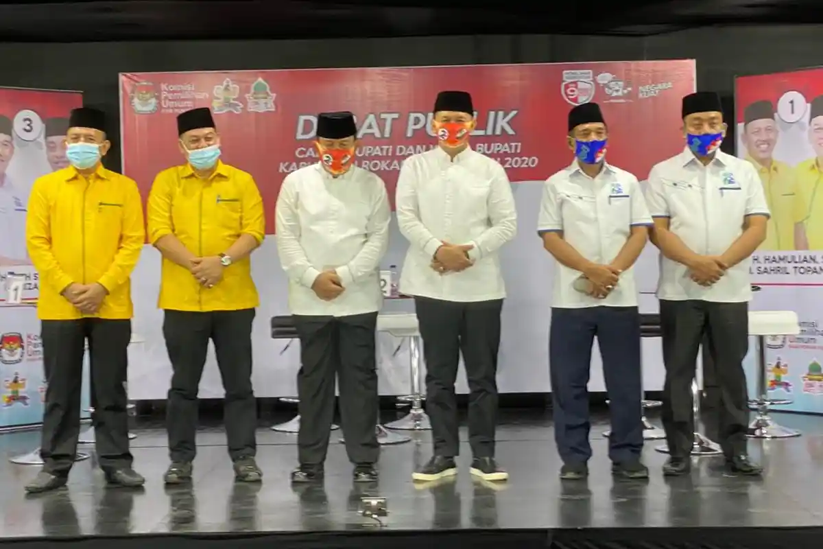 Perang Argumen dan Saling Serang Program Warnai Debat Publik Paslon Pilkada Rohul