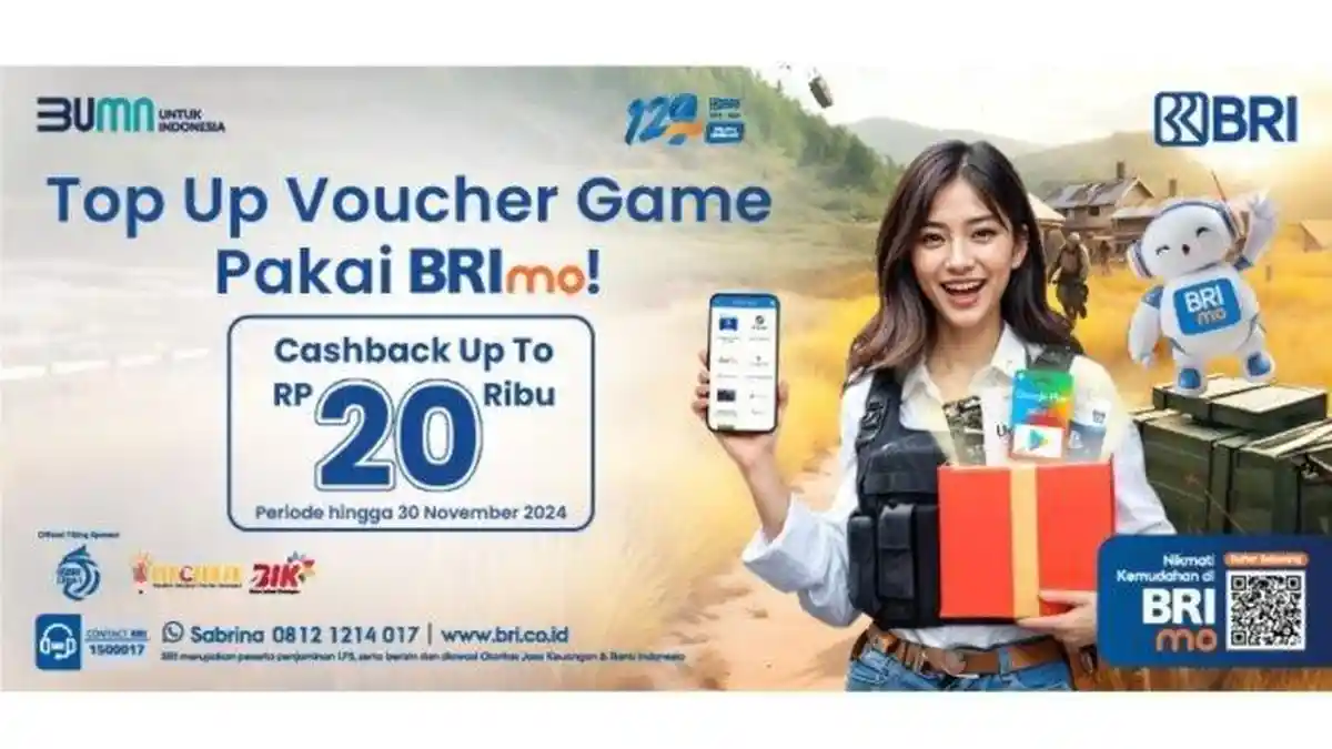 Top Up Voucher Game Makin Untung Pakai BRImo, Ada Cashback 100 Persen hingga 20 Ribu!
